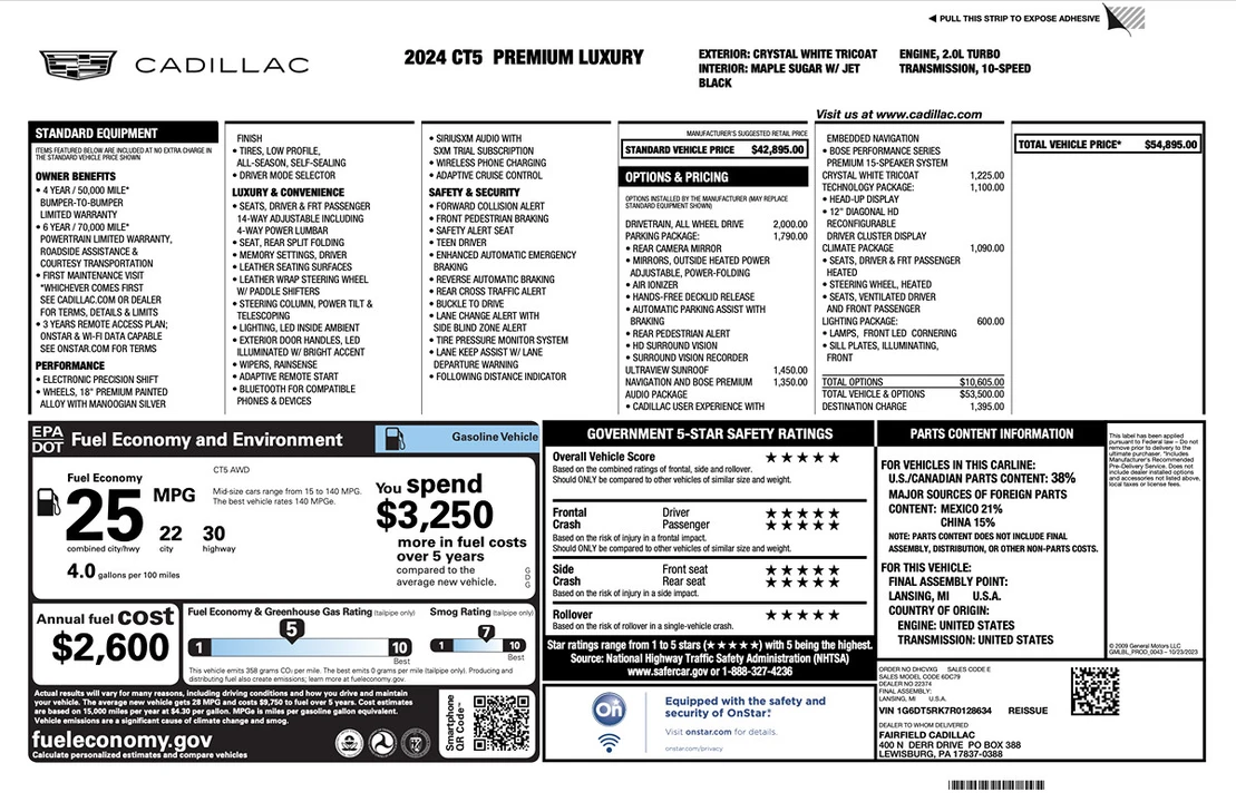 2024 Cadillac CT5 - Image 2 of 31