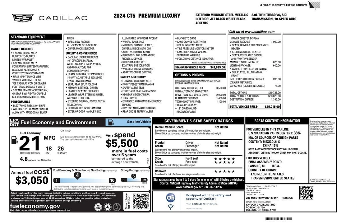 2024 Cadillac CT5 - Image 2 of 31
