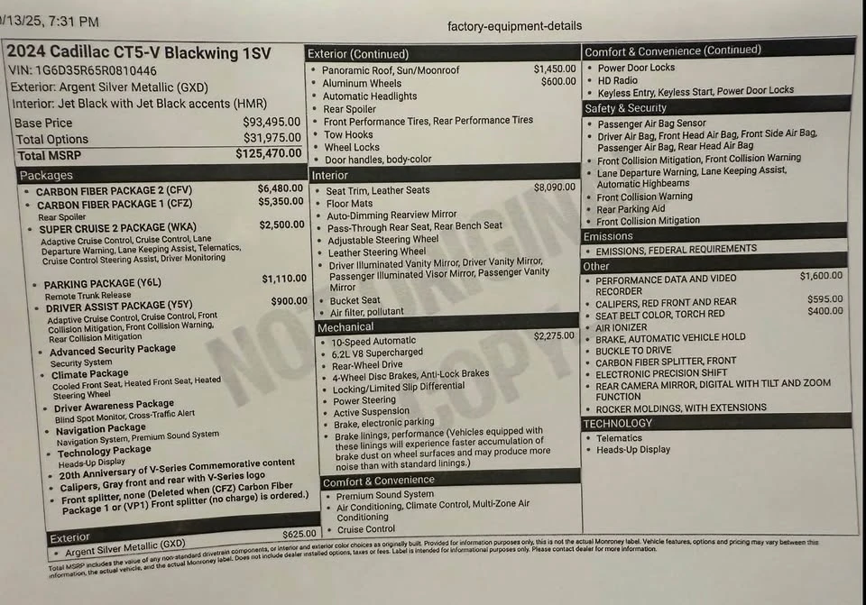 2024 Cadillac CT5-V Blackwing - Image 20 of 20