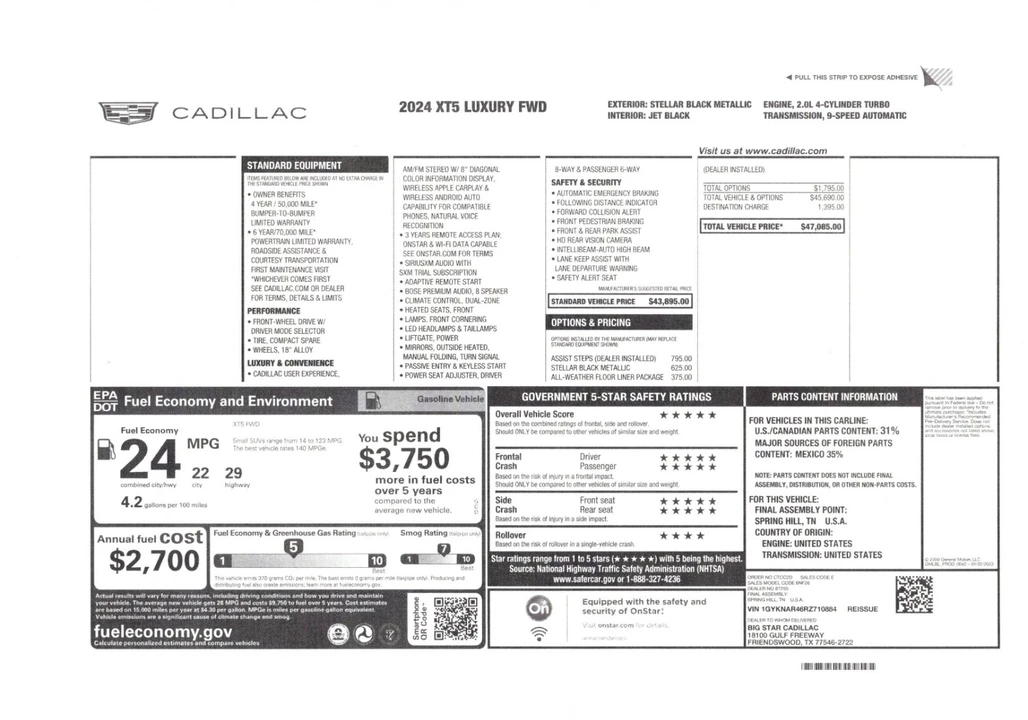2024 Cadillac XT5 - Image 20 of 20