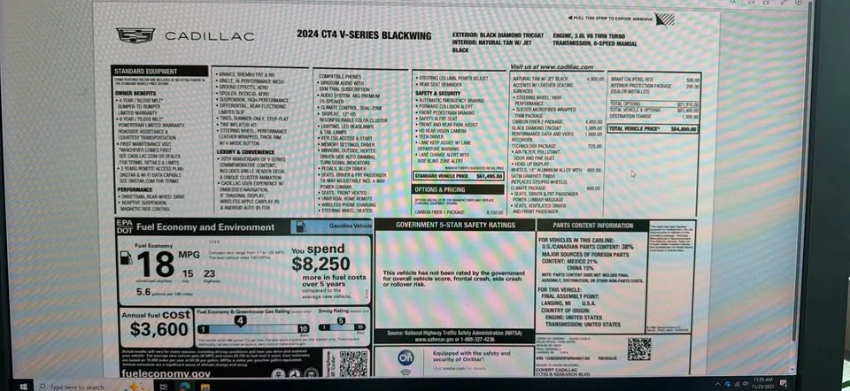 2024 Cadillac CT4-V Blackwing - Image 11 of 11