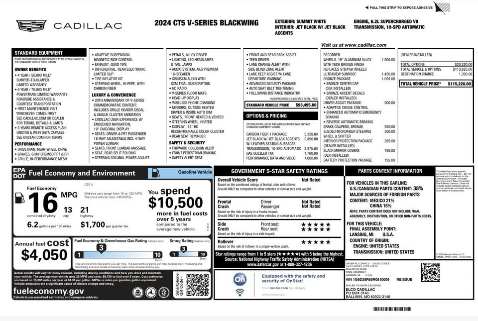 2024 Cadillac CT5-V Blackwing - Image 12 of 12