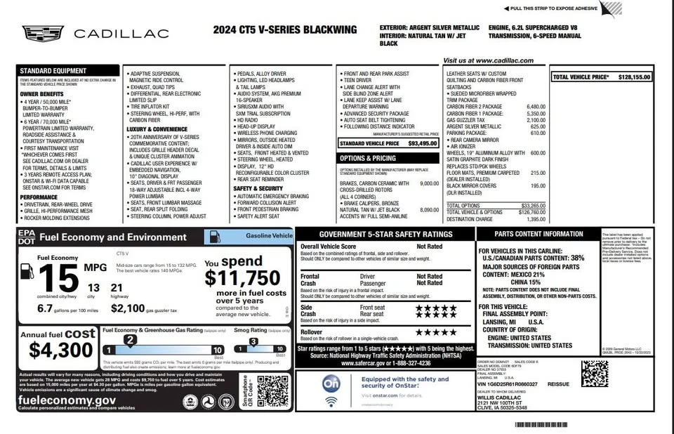 2024 Cadillac CT5-V Blackwing - Image 5 of 5