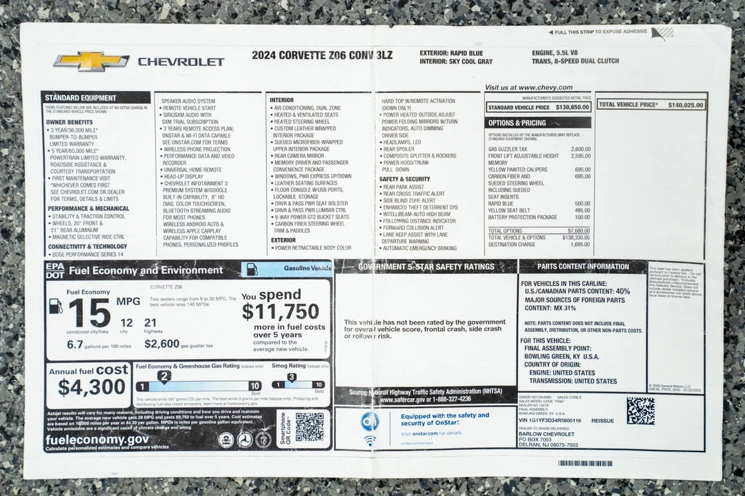 2024 Chevrolet Corvette C8 Z06 - Image 21 of 21