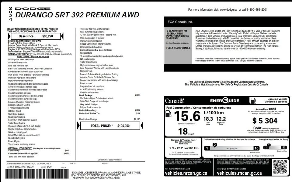 2024 Dodge Durango 3rd Gen - Image 14 of 14