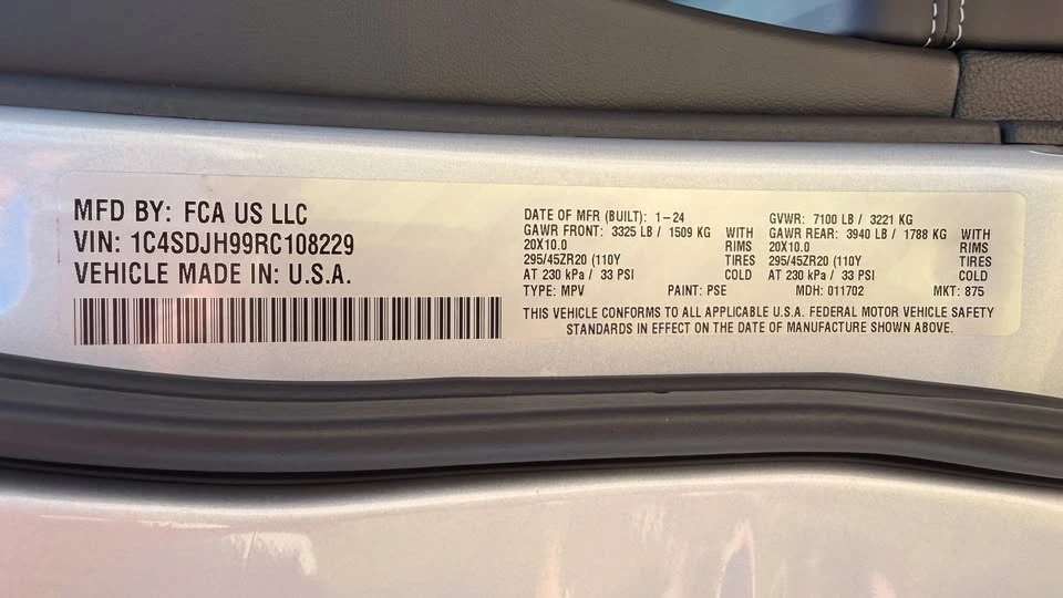 2024 Dodge Durango SRT Hellcat 3rd Gen - Image 10 of 20
