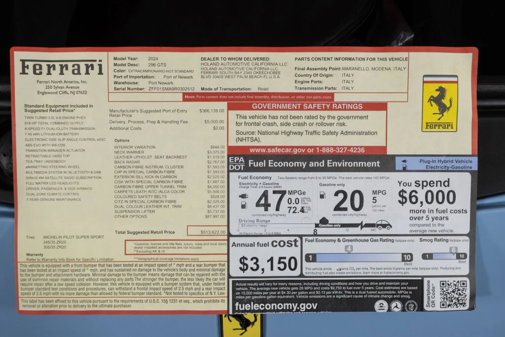 2024 Ferrari 296 GTS - Image 25 of 31