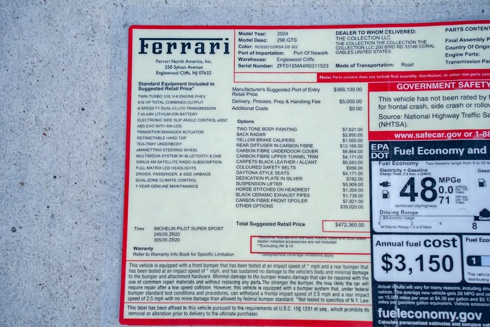 2024 Ferrari 296 GTS - Image 4 of 20