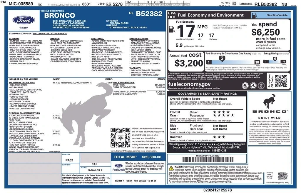 2024 Ford Bronco 6th Gen - Image 2 of 12