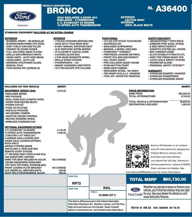 2024 Ford Bronco 6th Gen - Image 8 of 8