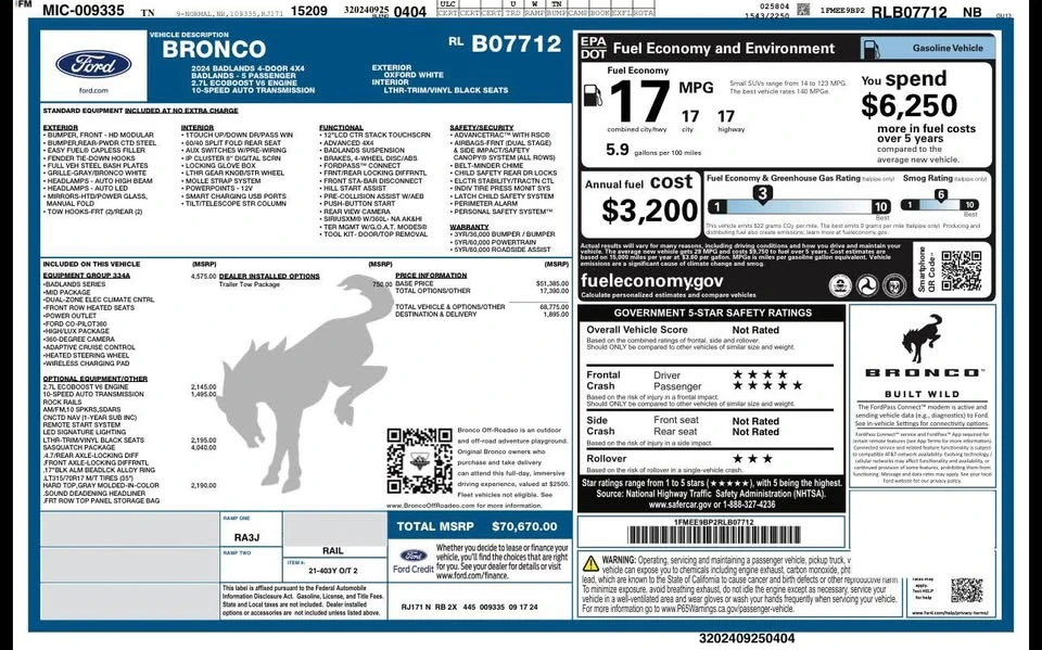 2024 Ford Bronco 6th Gen - Image 14 of 14