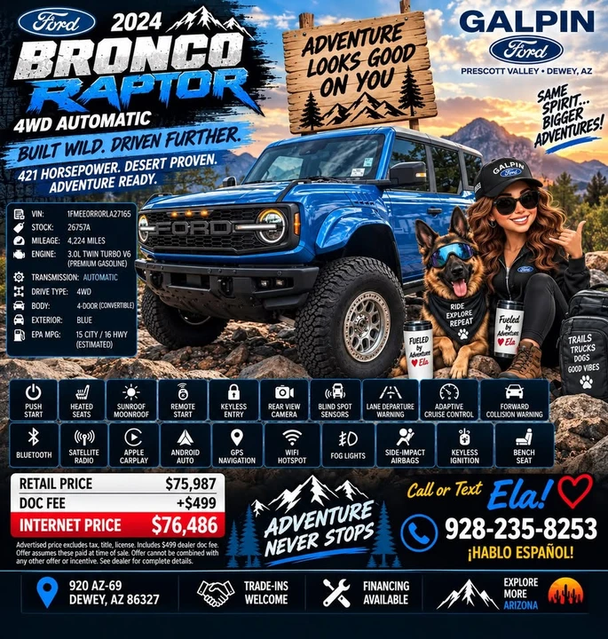 2024 Ford Bronco Raptor 6th Gen - Image 3 of 15