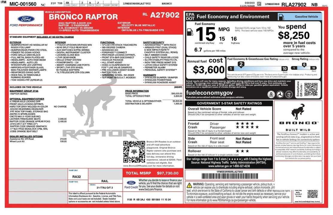 2024 Ford Bronco Raptor 6th Gen - Image 6 of 31