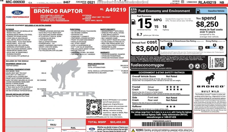 2024 Ford Bronco Raptor 6th Gen - Image 11 of 12