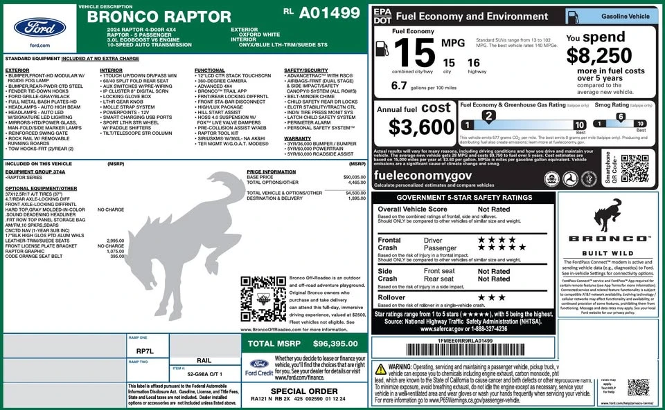2024 Ford Bronco Raptor 6th Gen - Image 20 of 20