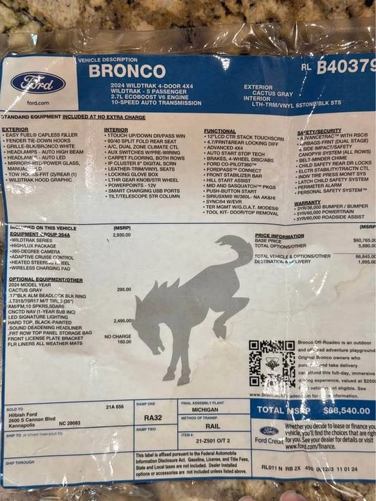 2024 Ford Bronco 6th Gen - Image 20 of 20