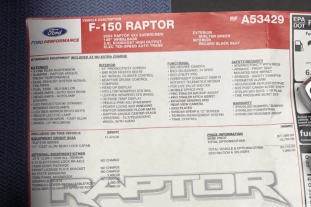 2024 Ford F-150 Raptor 14th Gen - Image 8 of 8