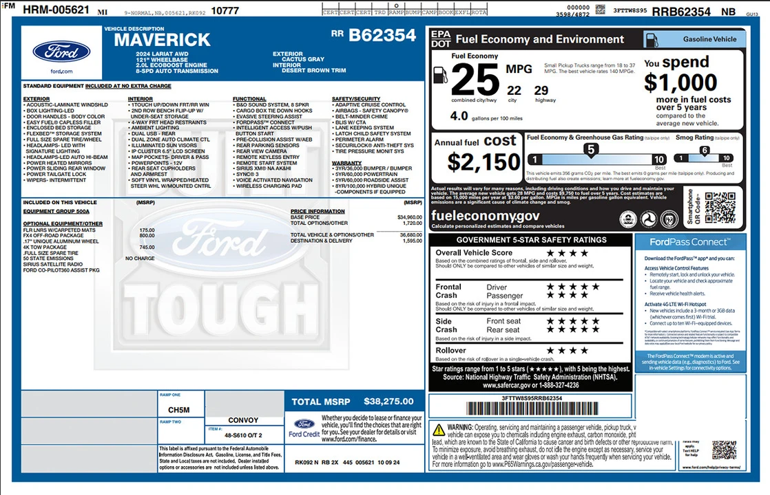 2024 Ford Maverick - Image 2 of 31
