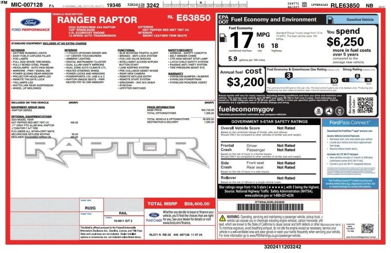 2024 Ford Ranger Raptor 5th Gen - Image 5 of 12