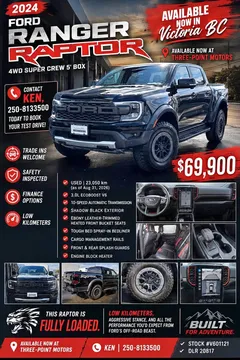 2024 Ford Ranger Raptor 4WD Super Crew