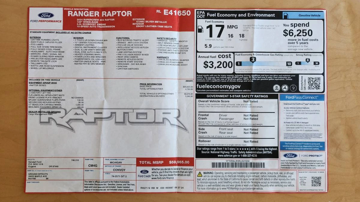2024 Ford Ranger Raptor 5th Gen - Image 22 of 22