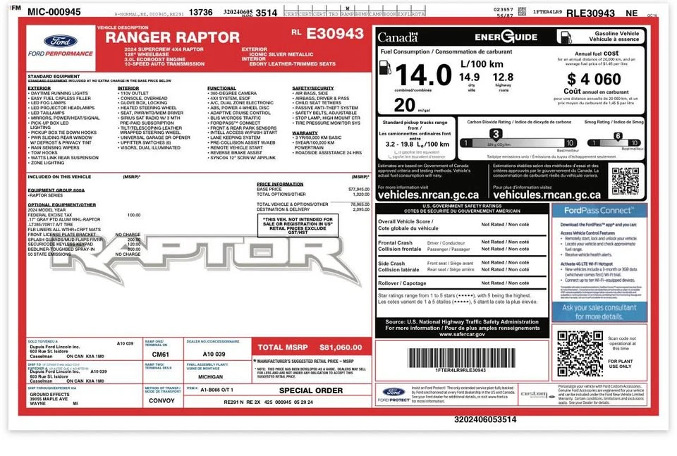 2024 Ford Ranger Raptor 5th Gen - Image 20 of 20