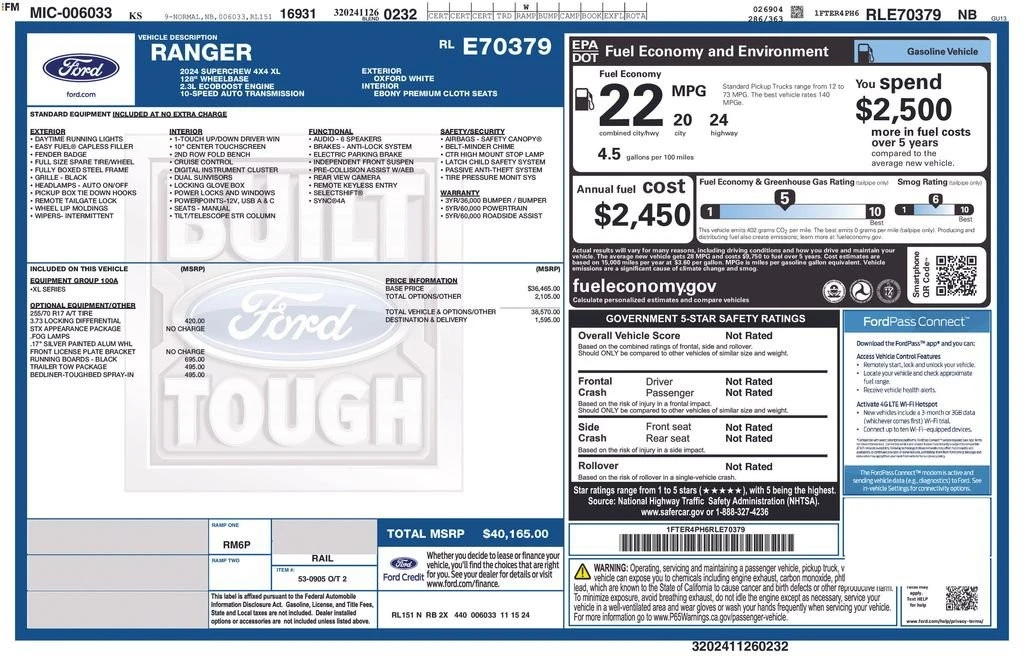 2024 Ford Ranger 5th Gen - Image 2 of 2
