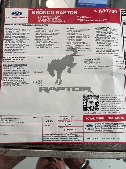 2024 Ford Bronco Raptor 6th Gen - Image 5 of 6