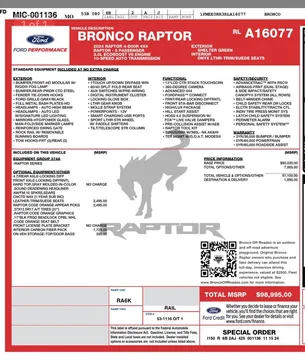 2024 Ford Bronco Raptor 6th Gen - Image 2 of 2