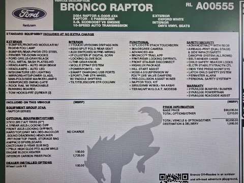 2024 Ford Bronco Raptor 6th Gen - Image 3 of 18