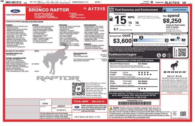 2024 Ford Bronco Raptor 6th Gen - Image 6 of 6