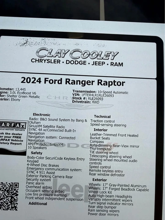 2024 Ford Ranger Raptor 5th Gen - Image 10 of 10