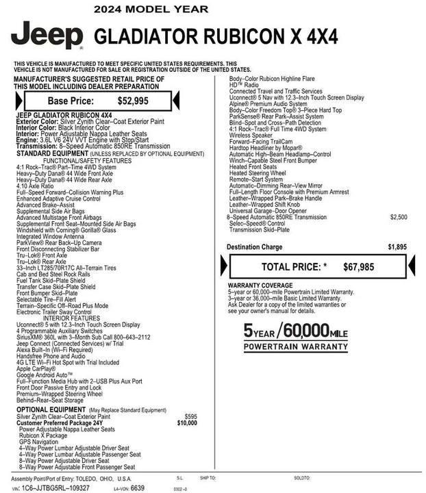 2024 Jeep JT Gladiator - Image 20 of 20