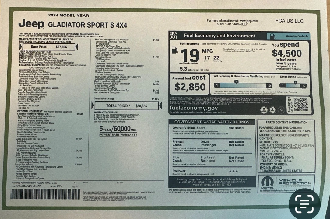 2024 Jeep JT Gladiator - Image 20 of 20