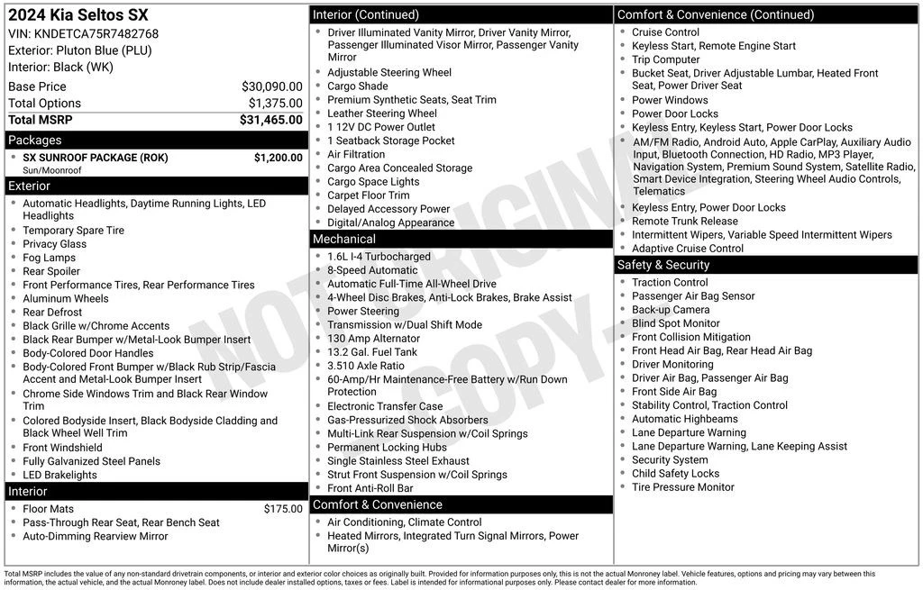 2024 Kia Seltos - Image 2 of 2