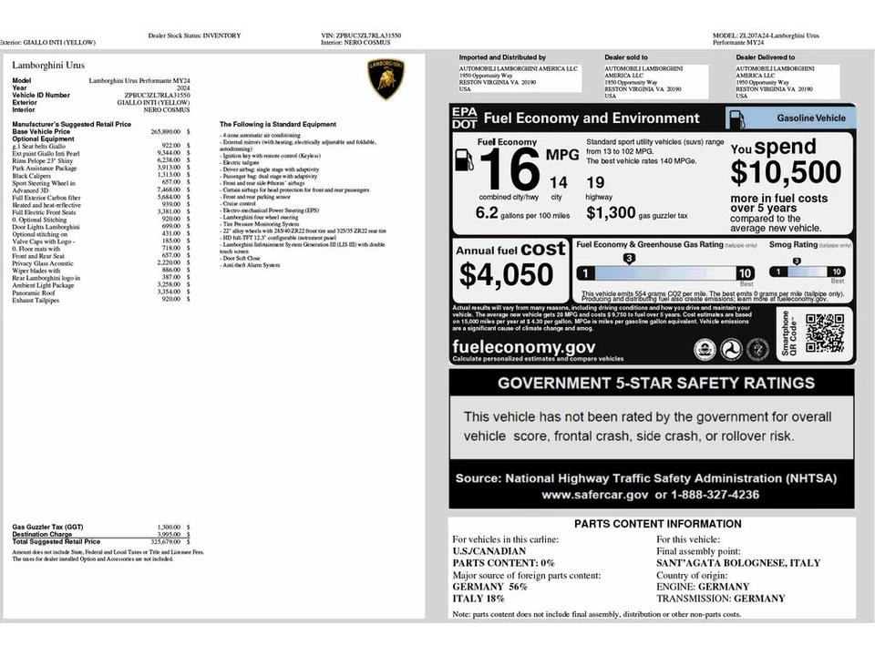 2024 Lamborghini Urus Performante - Image 6 of 31