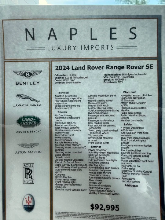 2024 Land Rover Range Rover L460 - Image 20 of 20