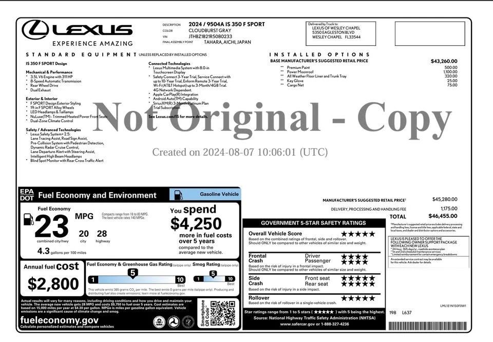 2024 Lexus IS 3rd Gen - Image 13 of 13