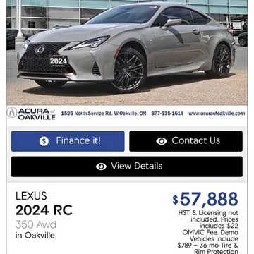 2024 Lexus RC 350 F Sport AWD