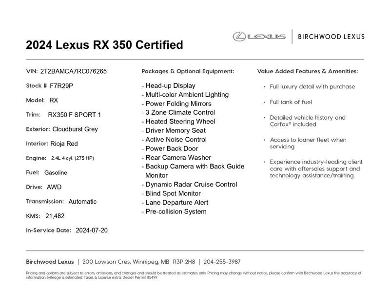 2024 Lexus RX 5th Gen - Image 19 of 20