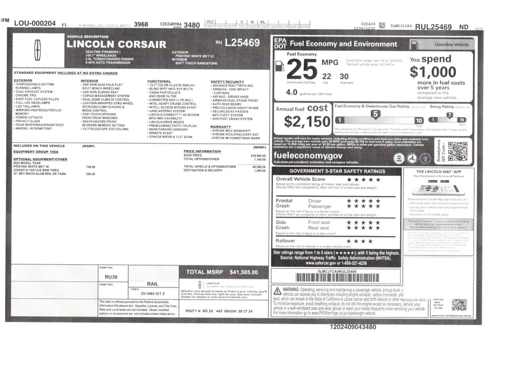 2024 Lincoln Corsair - Image 20 of 20