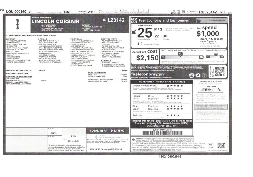 2024 Lincoln Corsair - Image 20 of 20