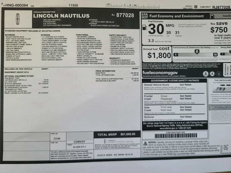 2024 Lincoln Nautilus - Image 28 of 28