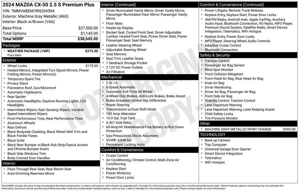2024 Mazda CX-50 - Image 3 of 3