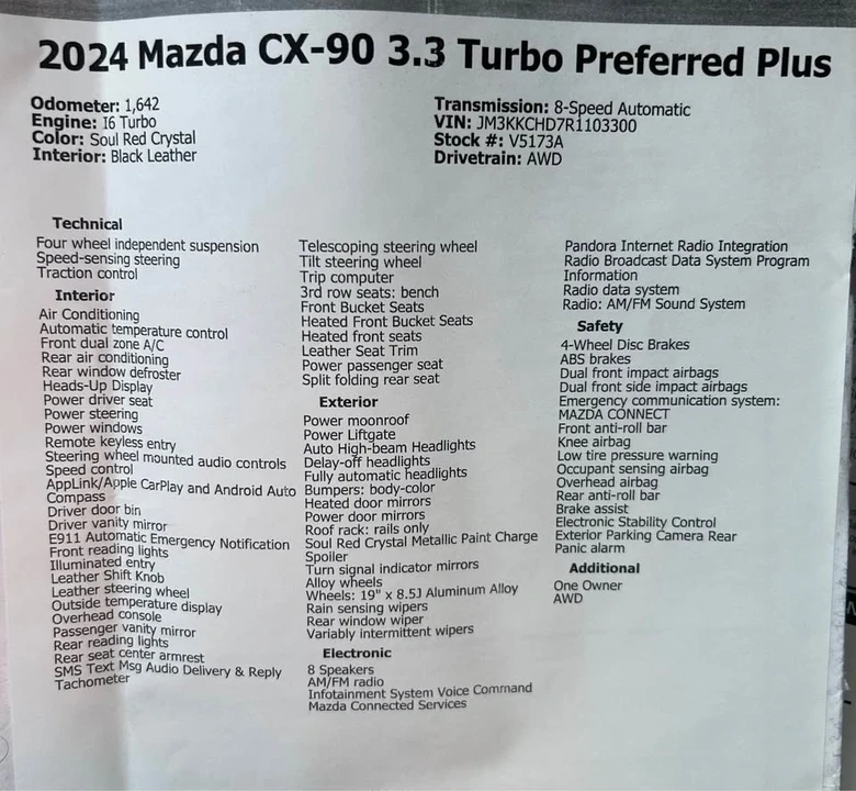 2024 Mazda CX-90 - Image 20 of 20