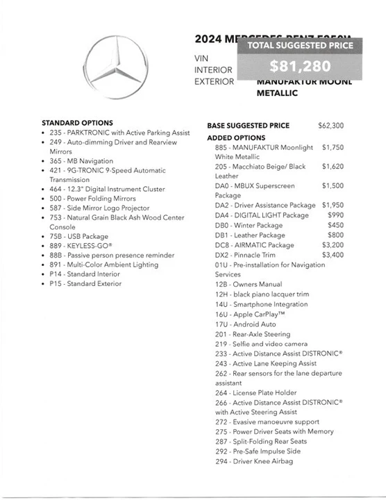 2024 Mercedes-Benz W214 E-Class - Image 11 of 11