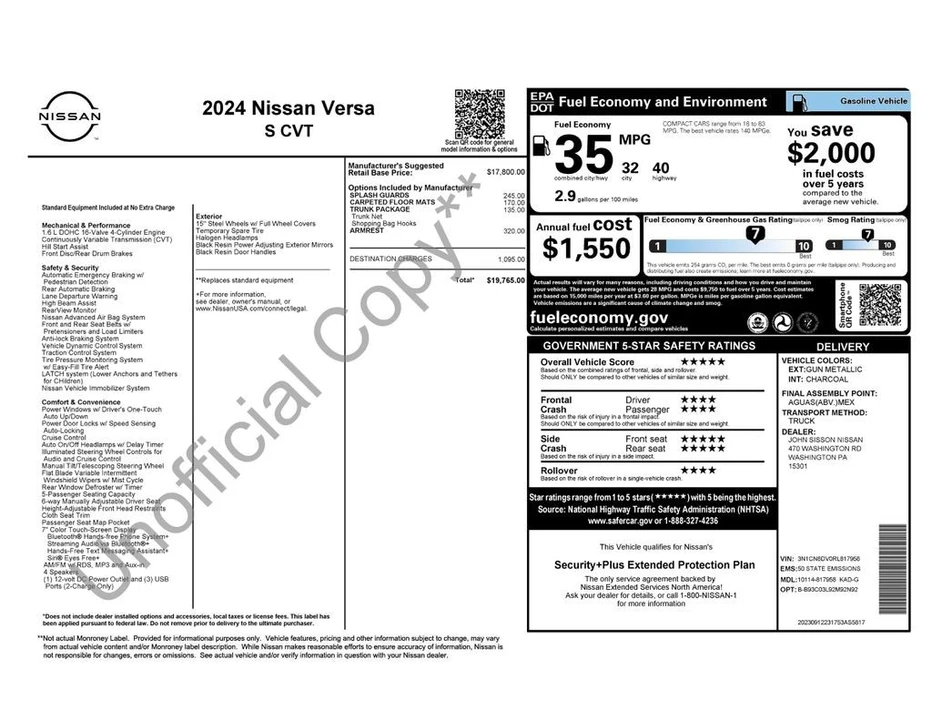 2024 Nissan Versa - Image 6 of 12