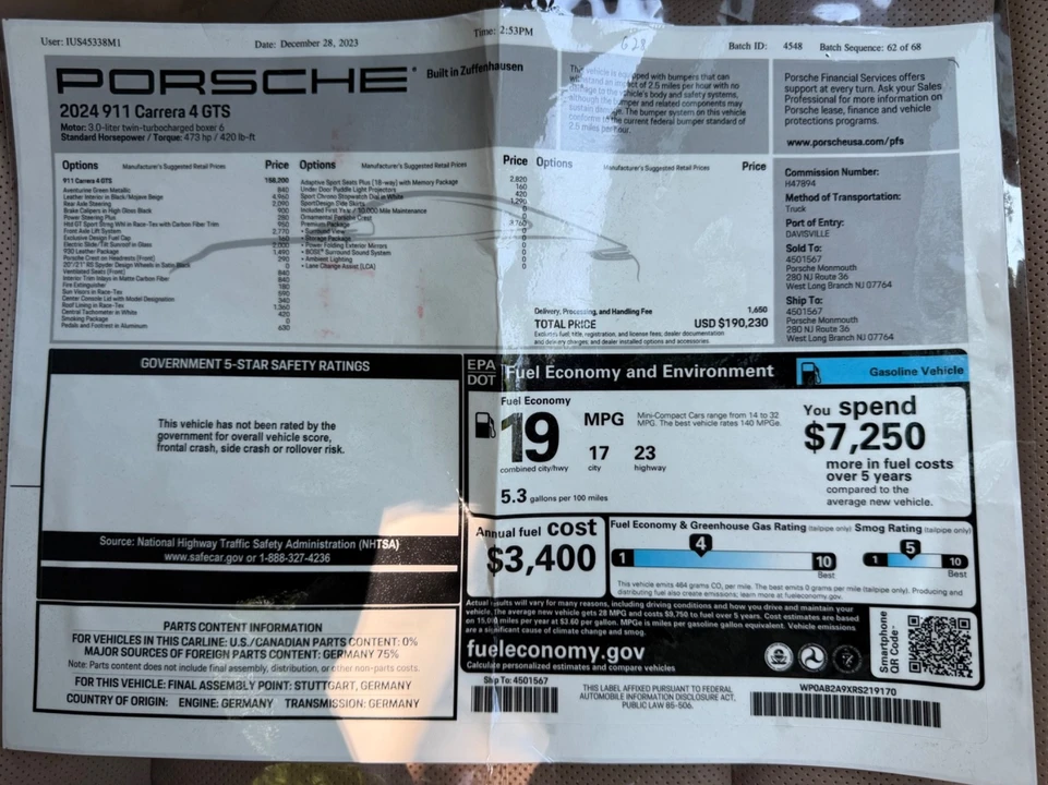 2024 Porsche 992 Carrera GTS - Image 10 of 31