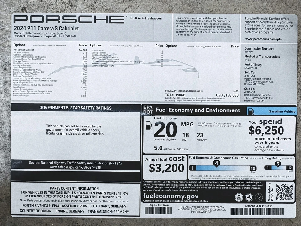 2024 Porsche 992 Carrera S - Image 18 of 20