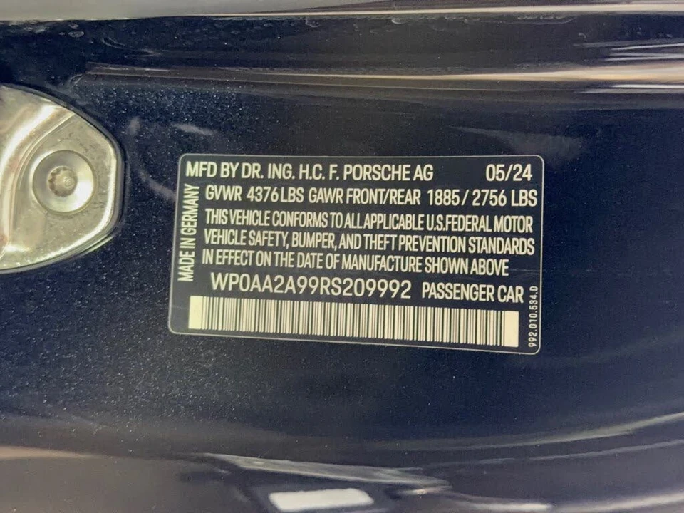 2024 Porsche 992 Carrera 4 - Image 31 of 31